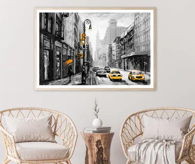 Oil Painting Of New York Home Decor Premium Quality Poster Print Choose Your Sizes