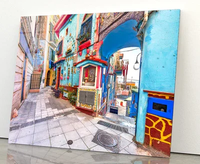 Color Streets of Vietri Salerno Acrylic Glass Print Tempered Glass Wall Art 100% Made in Australia Ready to Hang