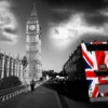 Big Ben with City Bus Covered Flag of England, London, UK Home Decor Premium Quality Poster Print Choose Your Sizes - Image 4