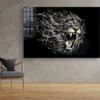 Lion Roaring Abstract Print Tempered Glass Wall Art 100% Made in Australia Ready to Hang - Image 3