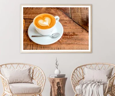 Cup Of Coffee with A Heart in The Foam Home Decor Premium Quality Poster Print Choose Your Sizes