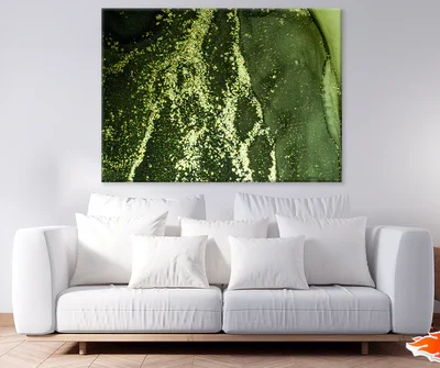 Green & White Abstract Design Print 100% Australian Made