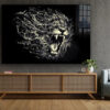 Lion Roaring Abstract Print Tempered Glass Wall Art 100% Made in Australia Ready to Hang - Image 2
