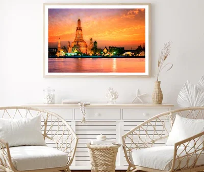 Wat Arun In Sunset at Bangkok, Thailand Home Decor Premium Quality Poster Print Choose Your Sizes
