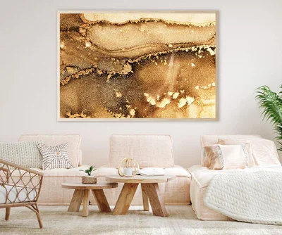 Golden Mineral Stone Abstract Design Home Decor Premium Quality Poster Print Choose Your Sizes