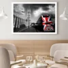 Big Ben with City Bus Covered Flag of England, London, UK Home Decor Premium Quality Poster Print Choose Your Sizes