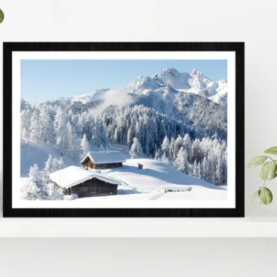 Winter wonderland in the Austria Glass Framed Wall Art, Ready to Hang Quality Print