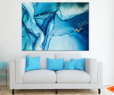 Blue & White Abstract Design Print 100% Australian Made