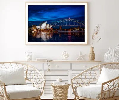 Sydney Opera House at Night Home Decor Premium Quality Poster Print Choose Your Sizes