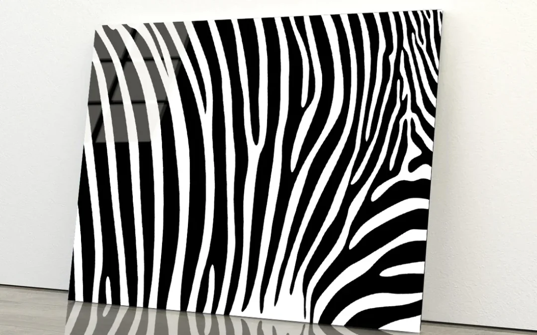 Black And White Zebra Pattern Acrylic Glass Print Tempered Glass Wall Art 100% Made in Australia Ready to Hang