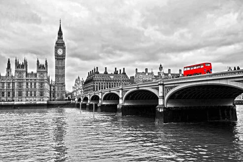 Red Bus on Westminster Bridge by The Houses of Parliament Acrylic Glass Print Tempered Glass Wall Art 100% Made in Australia Ready to Hang - Image 5