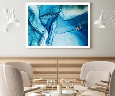 Blue & White Abstract Design Home Decor Premium Quality Poster Print Choose Your Sizes