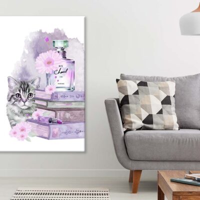 Purple Perfume with Cat Print 100% Australian Made