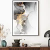 Black Grey & Gold Splash Abstract Design Home Decor Premium Quality Poster Print Choose Your Sizes