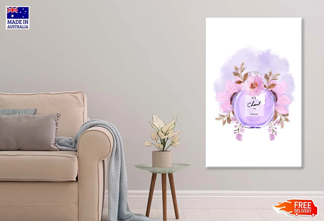 Purple Perfume with Light Pink Flowers Print 100% Australian Made - Image 2