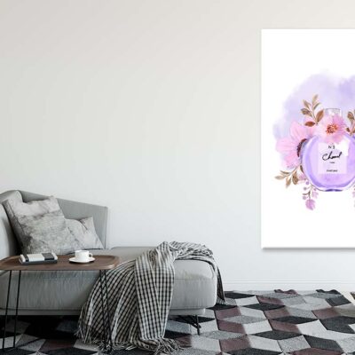 Purple Perfume with Light Pink Flowers Print 100% Australian Made
