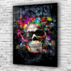 Neon Skull Abstract Print Tempered Glass Wall Art 100% Made in Australia Ready to Hang
