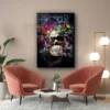Neon Skull Abstract Print Tempered Glass Wall Art 100% Made in Australia Ready to Hang - Image 2