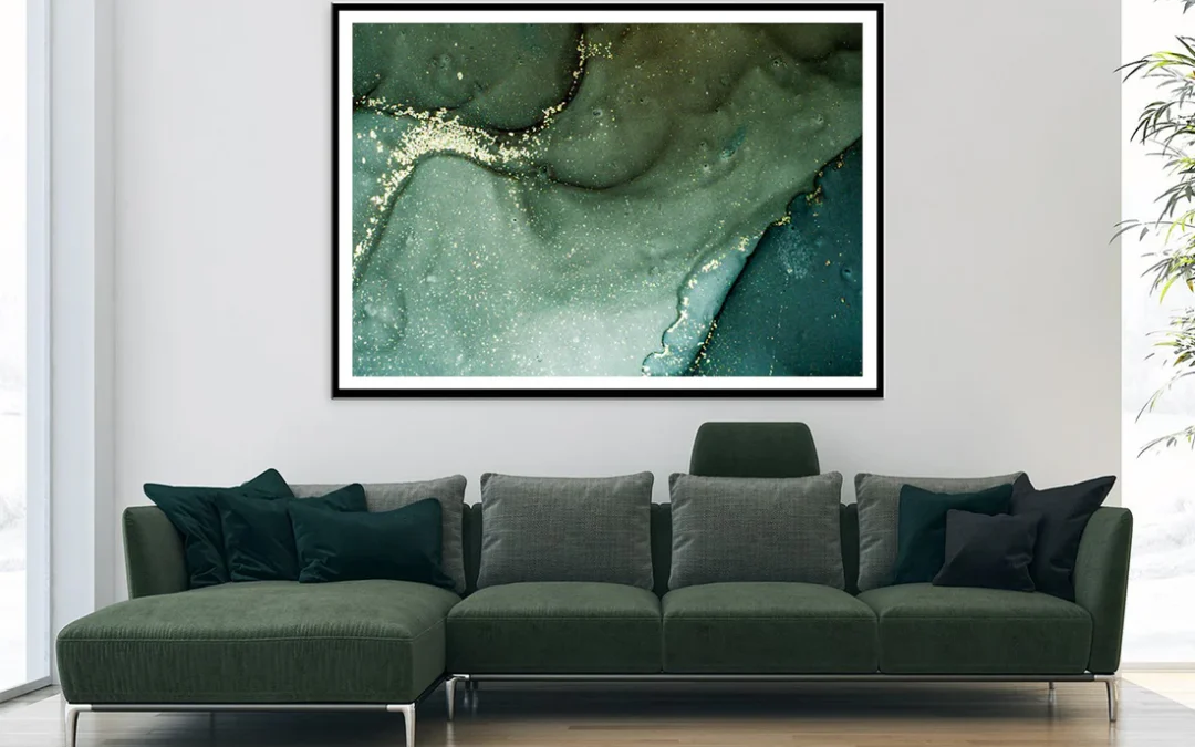 Green & White Abstract Design Home Decor Premium Quality Poster Print Choose Your Sizes