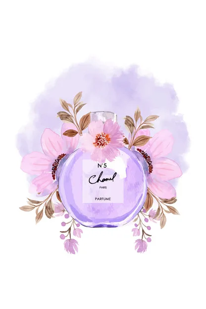 Purple Perfume with Light Pink Flowers Print 100% Australian Made - Image 3
