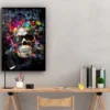 Neon Skull Abstract Print Tempered Glass Wall Art 100% Made in Australia Ready to Hang - Image 3
