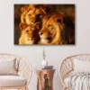 Bella Home Lion Family Closeup Photograph Print Canvas Ready to hang
