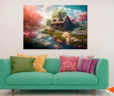 House With Cherry Blossoms Sunset Print 100% Australian Made