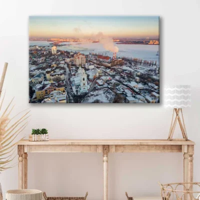 Bella Home Evening Winter View Of Voronezh Print Canvas Ready to hang