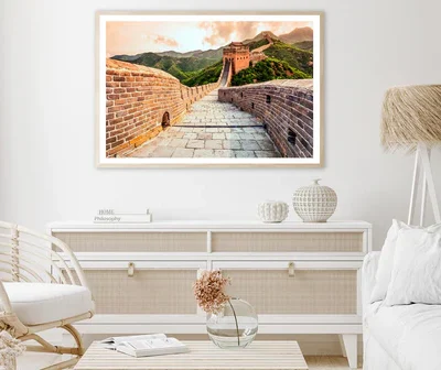 China Famous Landmark Great Wall and Mountains Home Decor Premium Quality Poster Print Choose Your Sizes