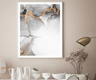 Black & Gold Lines Abstract Design Home Decor Premium Quality Poster Print Choose Your Sizes
