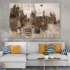 Gray Brown & White Abstract Design Print 100% Australian Made