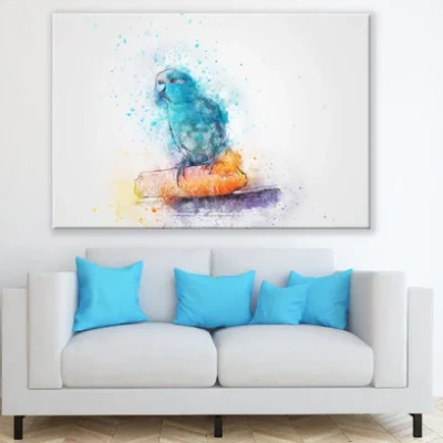 Blue Love Bird Abstract Design Print 100% Australian Made
