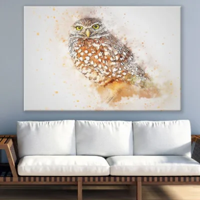 Aquarel Uil Abstract Design Print 100% Australian Made