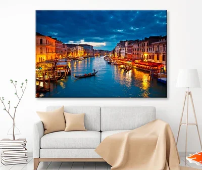 Grand Canal at Night, Venice View Wall Art Decor 100% Australian Made