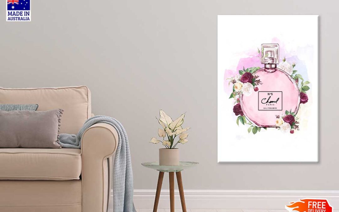 Fashion Pink Perfume & Flowers Print 100% Australian Made