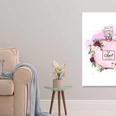 Fashion Pink Perfume & Flowers Print 100% Australian Made