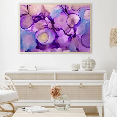Blue & Purple Gold Ink Abstract Design Home Decor Premium Quality Poster Print Choose Your Sizes