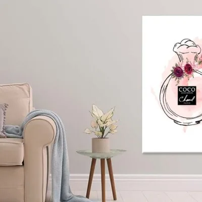 Peach Colored Luxury Perfume Bottle Print 100% Australian Made