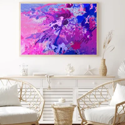 Purple Pink & Blue Paint Abstract Design Home Decor Premium Quality Poster Print Choose Your Sizes