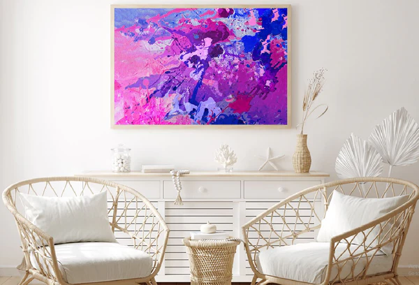 Purple Pink & Blue Paint Abstract Design Home Decor Premium Quality Poster Print Choose Your Sizes
