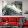 Grey Black & Gold Lines Abstract Design Print 100% Australian Made - Image 2