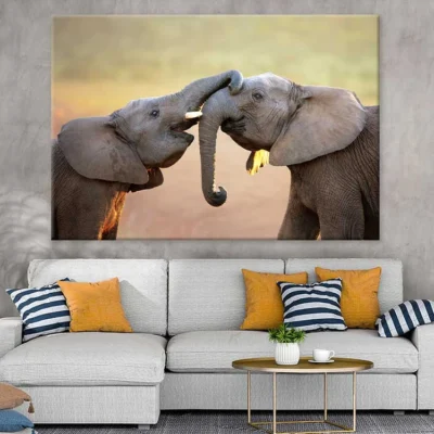 Elephants Closeup View Photograph Print 100% Australian Made