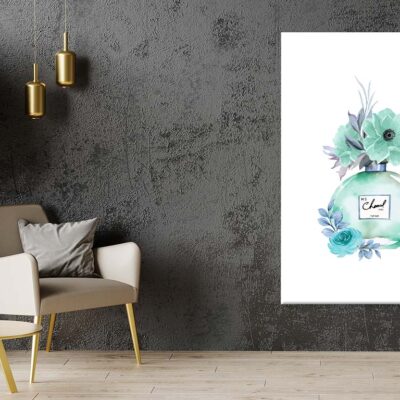 Light Green Blue Perfume Print 100% Australian Made