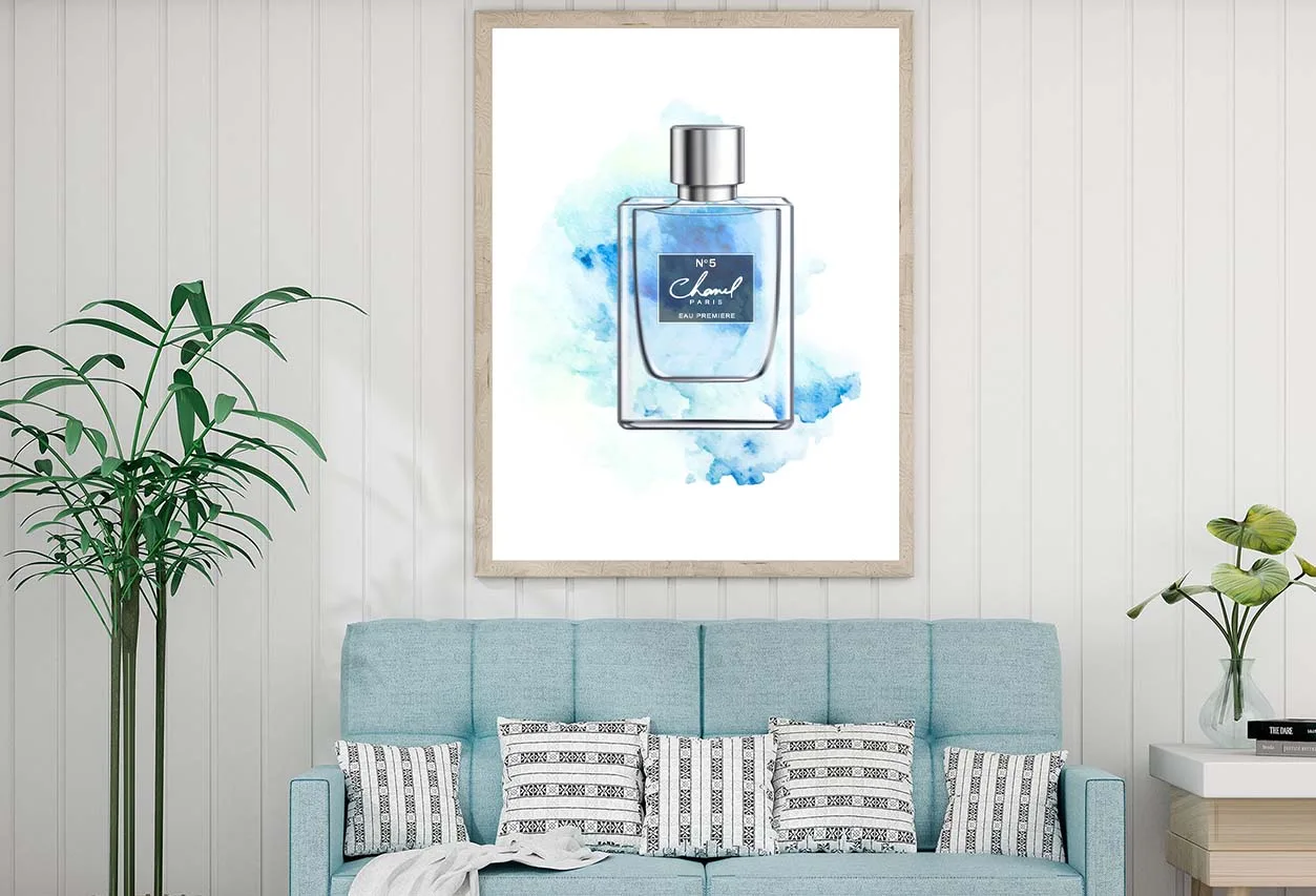 Blue Shaded Fashion Perfume Bottle Design Home Decor Premium Quality Poster Print Choose Your Sizes - Image 2