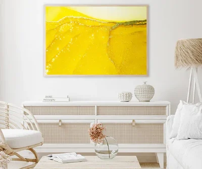 Yellow & Gold Fluid Abstract Design Home Decor Premium Quality Poster Print Choose Your Sizes