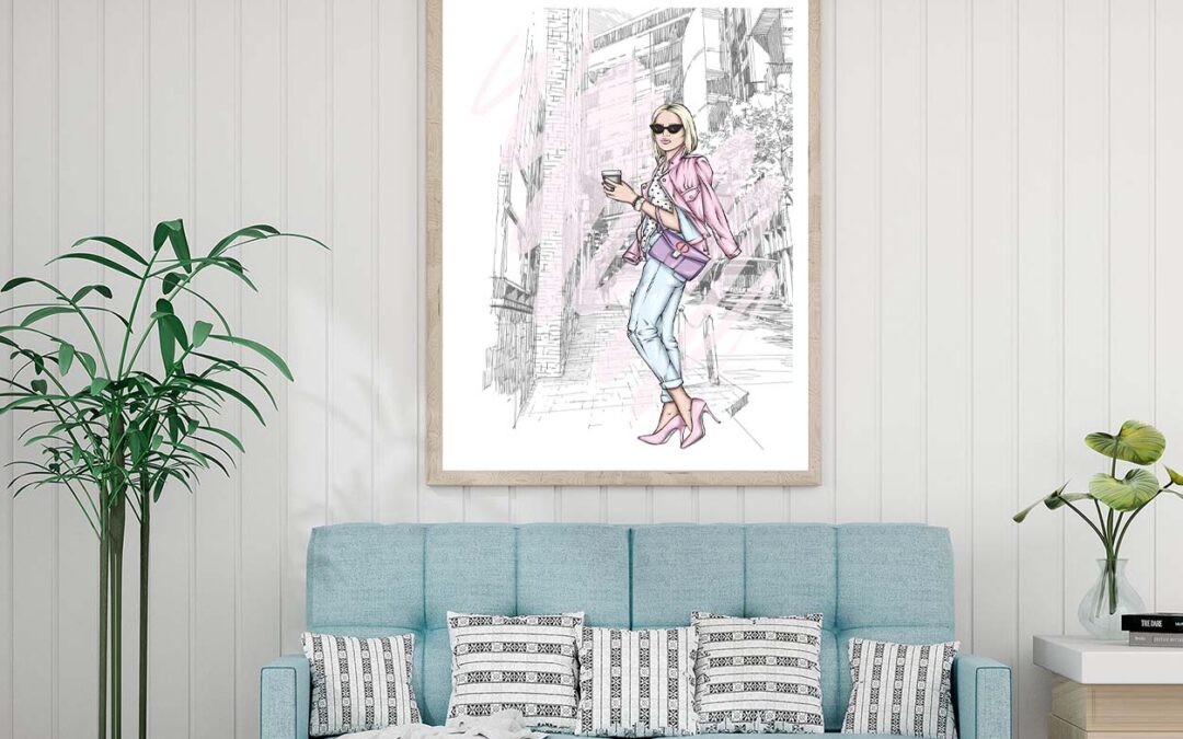 Pink Girl With Fashion Store Design Home Decor Premium Quality Poster Print Choose Your Sizes