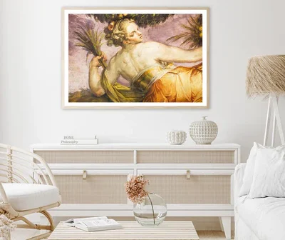 Old Fresco with Beautiful Woman from Palazzo Vecchio in Florence Home Decor Premium Quality Poster Print Choose Your Sizes