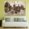 Gray Brown & White Abstract Design Print 100% Australian Made - Image 2
