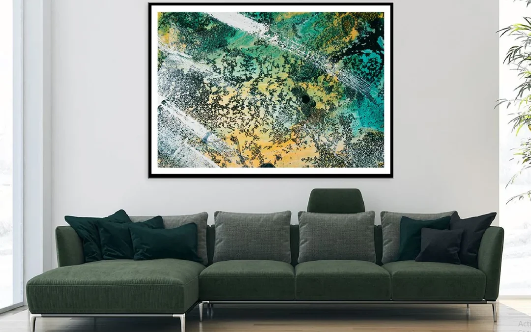Blue Yellow & White Abstract Design Home Decor Premium Quality Poster Print Choose Your Sizes