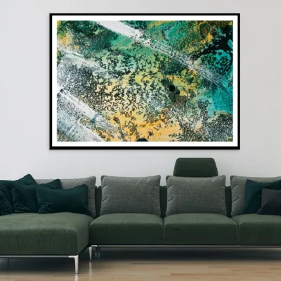 Blue Yellow & White Abstract Design Home Decor Premium Quality Poster Print Choose Your Sizes